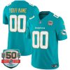 Custom Miami Dolphins Aqua "Gold Trim" Vapor F.U.S.E Limited Jersey - All Stitched