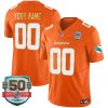 Custom Miami Dolphins Orange "Gold Trim" Vapor F.U.S.E Limited Jersey - All Stitched