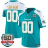Custom Miami Dolphins Alternate Aqua "Gold Trim" Vapor F.U.S.E Limited Jersey - All Stitched