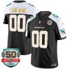 Custom Miami Dolphins Alternate Black "Gold Trim" Vapor F.U.S.E Limited Jersey - All Stitched