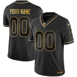 Alternative view of Custom Miami Dolphins Black Gold Vapor F.U.S.E Limited Jersey - All Stitched