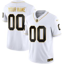 Alternative view of Custom Miami Dolphins White Gold Vapor F.U.S.E Limited Jersey - All Stitched