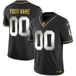 Alternative view of Custom Miami Dolphins Alternate Black Gold Vapor F.U.S.E Limited Jersey - All Stitched