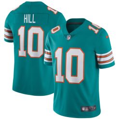 Alternative view of Tyreek Hill Miami Dolphins Alternate Aqua Vapor Untouchable Limited Jersey - All Stitched