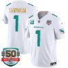 Dan Marino Miami Dolphins White "Gold Trim" Vapor F.U.S.E Limited Jersey - All Stitched