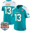 Dan Marino Miami Dolphins Alternate Aqua "Gold Trim" Vapor F.U.S.E Limited Jersey - All Stitched