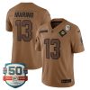 Dan Marino Miami Dolphins Brown 2023 Salute To Service Jersey - All Stitched
