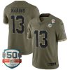Dan Marino Miami Dolphins Olive 2022 Salute To Service Jersey - All Stitched