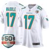 Jaylen Waddle Miami Dolphins White Game Jersey - All Stitched