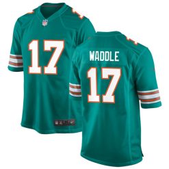 Alternative view of Jaylen Waddle Miami Dolphins Alternate Aqua Game Jersey - All Stitched