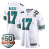 Jaylen Waddle Miami Dolphins Alternate White Game Jersey - All Stitched