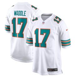 Alternative view of Jaylen Waddle Miami Dolphins Alternate White Game Jersey - All Stitched