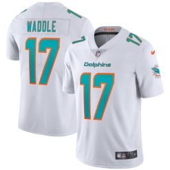 Alternative view of Jaylen Waddle Miami Dolphins White Vapor Untouchable Limited Jersey - All Stitched