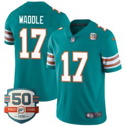 Jaylen Waddle Miami Dolphins Alternate Aqua Vapor Untouchable Limited Jersey - All Stitched