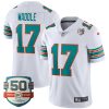 Jaylen Waddle Miami Dolphins Alternate White Vapor Untouchable Limited Jersey - All Stitched