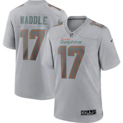 Alternative view of Jaylen Waddle Miami Dolphins Gray Atmosphere Fashion Game Jersey - All Stitched