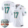 Jaylen Waddle Miami Dolphins White Vapor F.U.S.E Limited Jersey - All Stitched