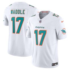 Alternative view of Jaylen Waddle Miami Dolphins White Vapor F.U.S.E Limited Jersey - All Stitched