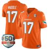 Jaylen Waddle Miami Dolphins Orange Vapor F.U.S.E Limited Jersey - All Stitched