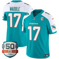 Jaylen Waddle Miami Dolphins Alternate Aqua Vapor F.U.S.E Limited Jersey - All Stitched