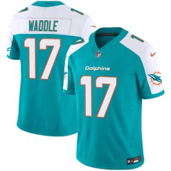 Alternative view of Jaylen Waddle Miami Dolphins Alternate Aqua Vapor F.U.S.E Limited Jersey - All Stitched