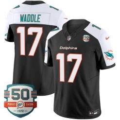 Jaylen Waddle Miami Dolphins Alternate Black Vapor F.U.S.E Limited Jersey - All Stitched