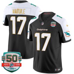 Jaylen Waddle Miami Dolphins Alternate Black "Gold Trim" Vapor F.U.S.E Limited Jersey - All Stitched