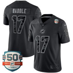 Jaylen Waddle Miami Dolphins Black RLFCTV Limited Jersey - All Stitched