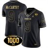 J.J. McCarthy Michigan Wolverines 1000 Wins Patch Stitched Limited Jersey - Black Gold