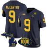 JJ McCarthy Michigan Wolverines Wins Patch Stitched Jersey - Navy