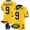 J.J. McCarthy Michigan Wolverines 1000 Wins Patch Stitched Vapor F.U.S.E Limited Jersey - Maize