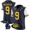 J.J. McCarthy Michigan Wolverines 1000 Wins Patch Stitched Vapor F.U.S.E Limited Jersey - White Sleeve