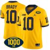 Tom Brady Michigan Wolverines 1000 Wins Patch Stitched Game Jersey - Yellow