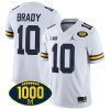 Tom Brady Michigan Wolverines 1000 Wins Patch Stitched Game Jersey - White