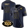 Tom Brady Michigan Wolverines 1000 Wins Patch Stitched Limited Jersey - Navy Gold