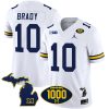 Tom Brady Michigan Wolverines 1000 Wins Patch Stitched Vapor F.U.S.E Limited Jersey - White