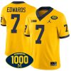 Donovan Edwards Michigan Wolverines 1000 Wins Patch Stitched Game Jersey - Yellow