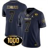 Donovan Edwards Michigan Wolverines 1000 Wins Patch Stitched Limited Jersey - Navy Gold