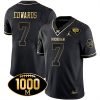 Donovan Edwards Michigan Wolverines 1000 Wins Patch Stitched Limited Jersey - Black Gold