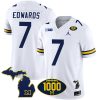 Donovan Edwards Michigan Wolverines 1000 Wins Patch Stitched Vapor F.U.S.E Limited Jersey - White