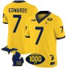 Donovan Edwards Michigan Wolverines 1000 Wins Patch Stitched Vapor F.U.S.E Limited Jersey - Yellow