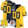 Michigan Wolverines 2024 Rose Bowl Champions Navy/Maize Split Custom Jersey - All Stitch