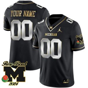 Michigan Wolverines 2024 Rose Bowl Champions Black Limited Custom Jersey - All Stitched