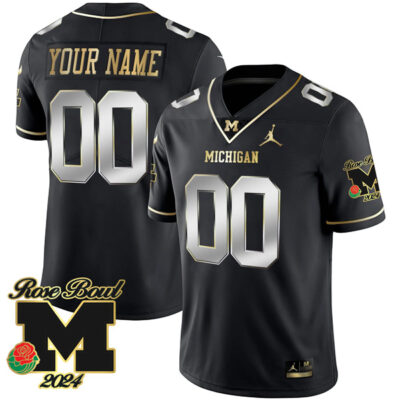 Michigan Wolverines 2024 Rose Bowl Champions Black Limited Custom Jersey - All Stitched