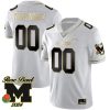 Michigan Wolverines 2024 Rose Bowl Champions White Gold Custom Jersey - All Stitched