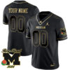 Michigan Wolverines 2024 Rose Bowl Champions Black Gold Custom Jersey - All Stitched