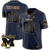 Michigan Wolverines 2024 Rose Bowl Champions Navy Gold Custom Jersey - All Stitched