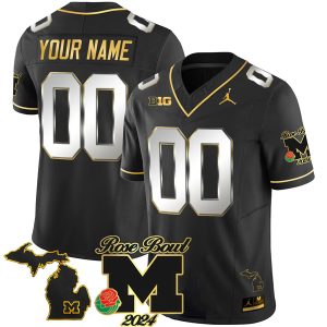 Michigan Wolverines 2024 Rose Bowl Champions Vapor F.U.S.E Limited Black Custom Jersey - All Stitched