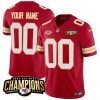 Kansas City Chiefs 2023 AFC Champions Red Custom Game Jersey - All Stitched