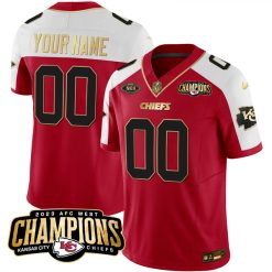 Kansas City Chiefs 2023 AFC Champions Alternate Red Custom Jersey - All Stitched